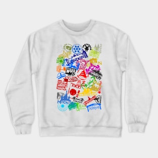 Travel Destination Passport Stamps Crewneck Sweatshirt